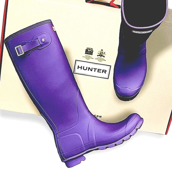 Hunter Original Tall Sovereign Purple Rain Boots - Picture 2 of 12